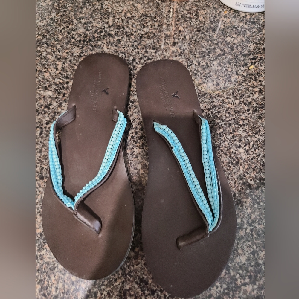 American Eagle Turquoise Flip Flop